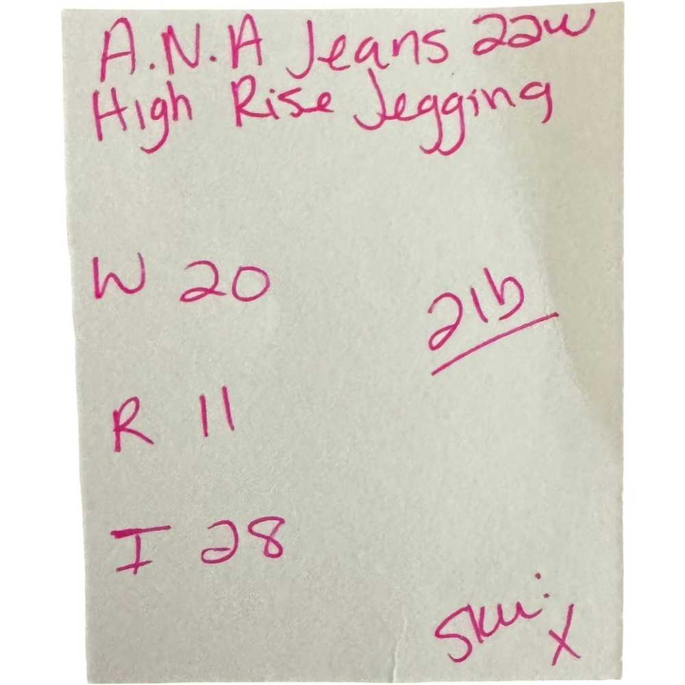 a.n.a High Rise Jegging Womens 22W Blue Button Fly Raw Hem Stretch Denim Jeans - Picture 9 of 9